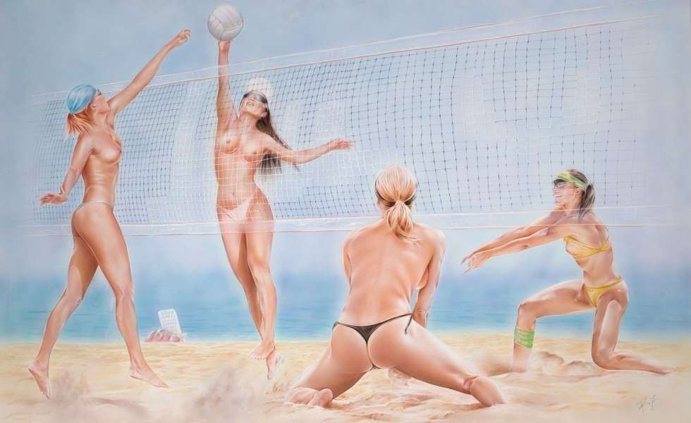 Beach volleyball girl Topless