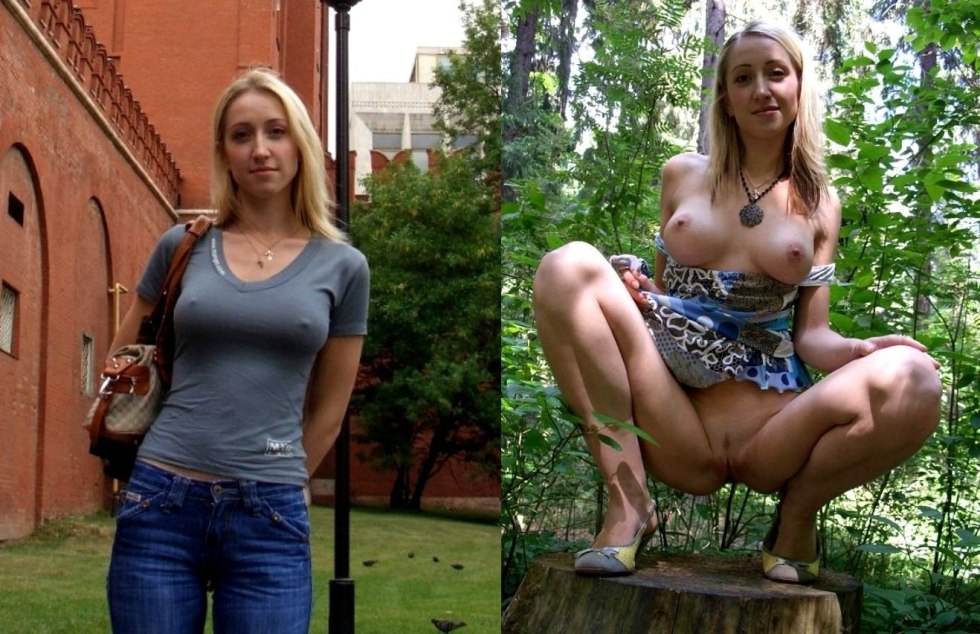 Girls in clothes and without fucking