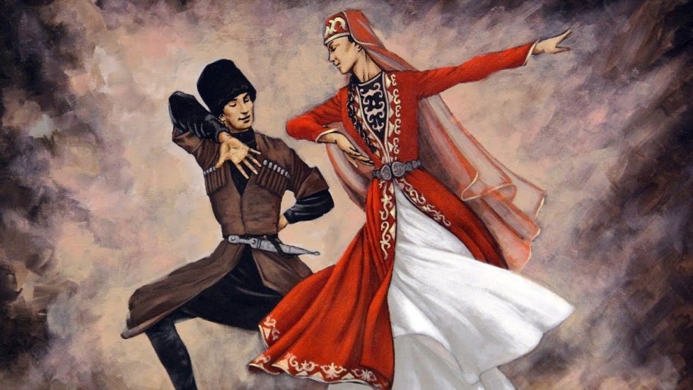 Caucasian dances drawing
