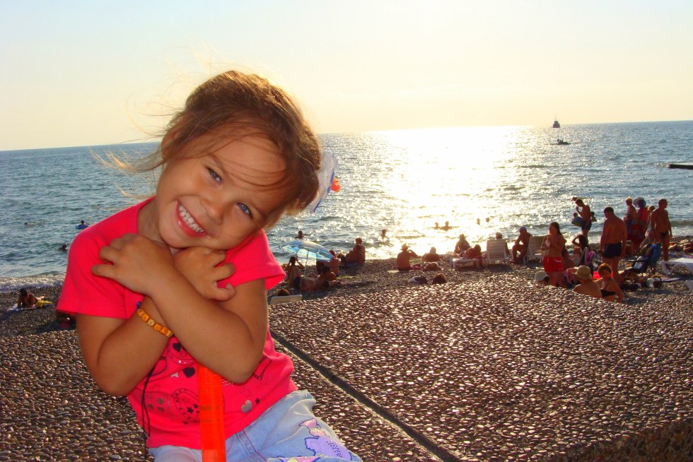 Girl in a yellow car