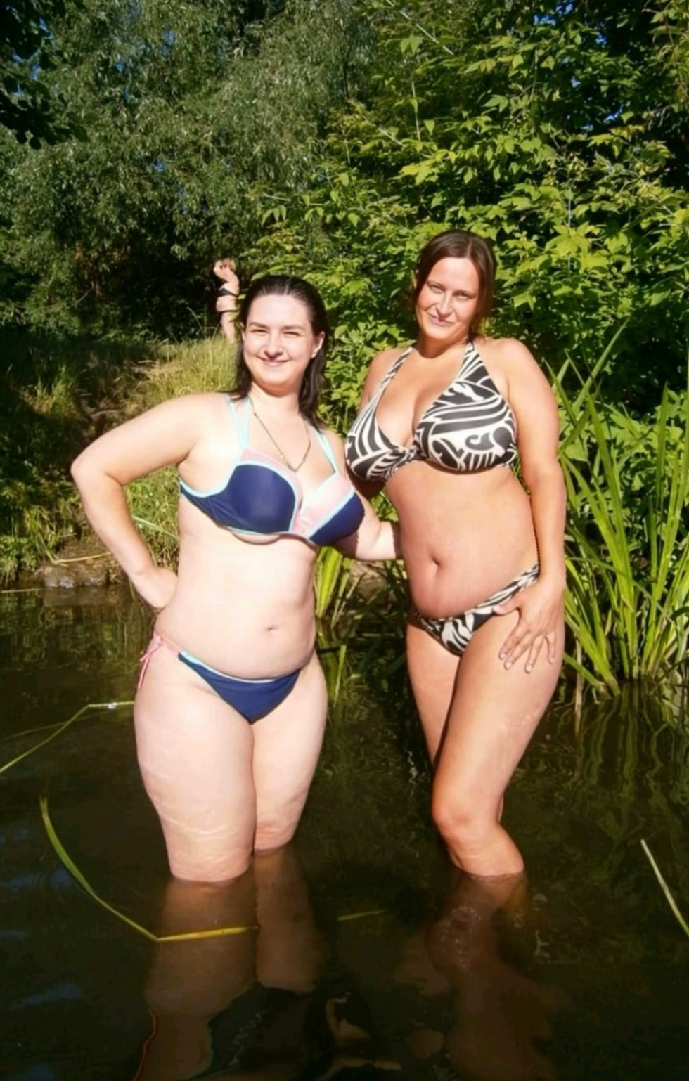 Village ladies in swimsuits