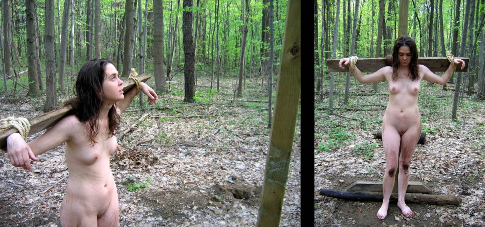 German Nude Woman Walks Through The Woods