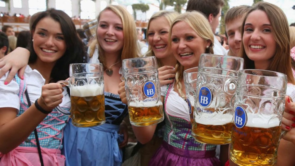 Girlfriends with beer