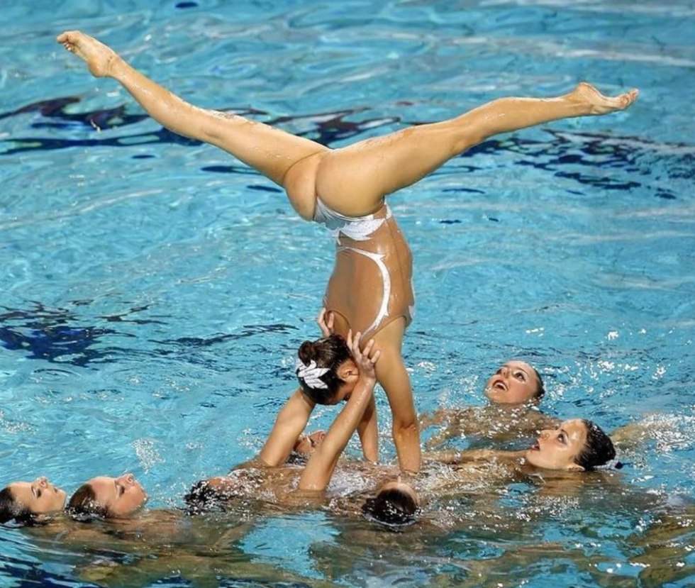 Gymnasts in the pool