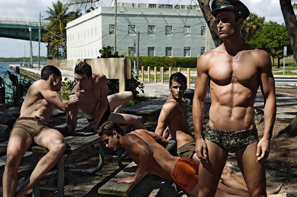 Naked American military guys