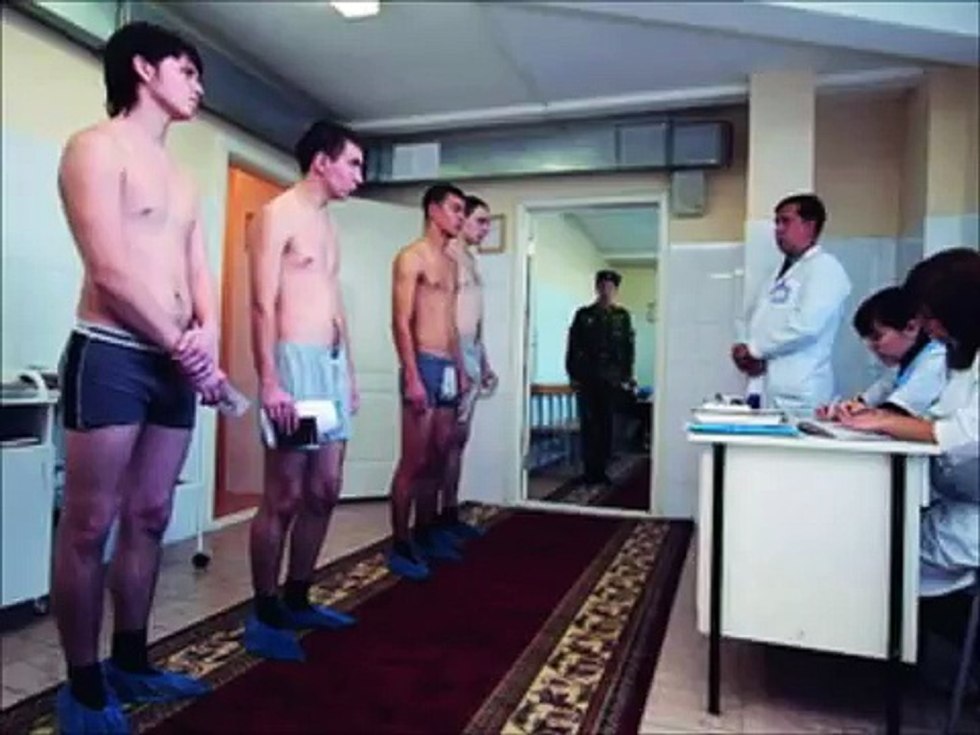 A medical examination in the military enlistment office