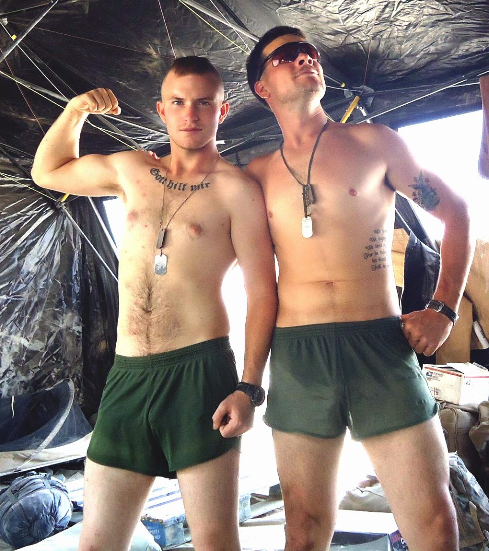 Painted guys in the army