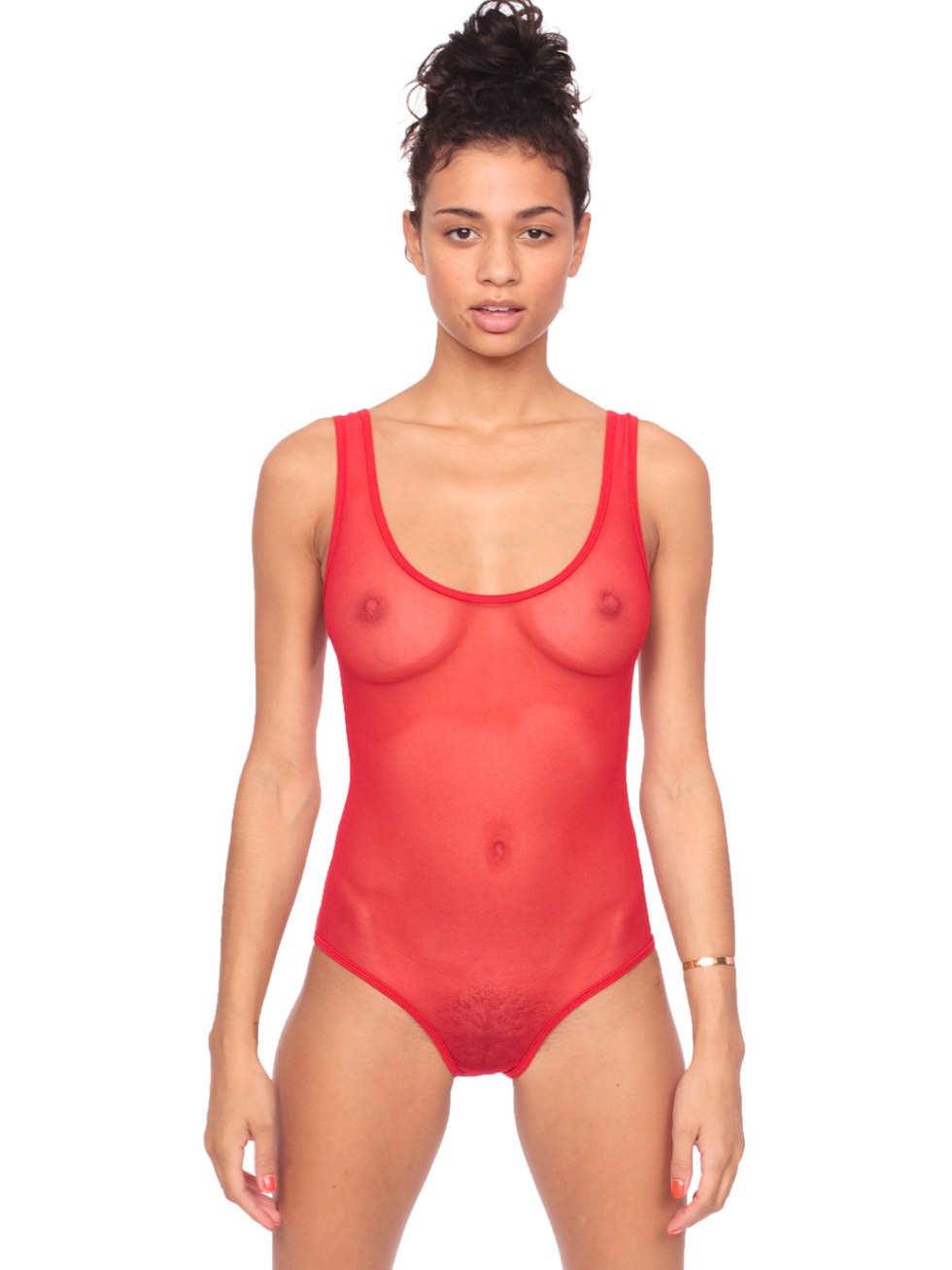 Naked women in bodystocking