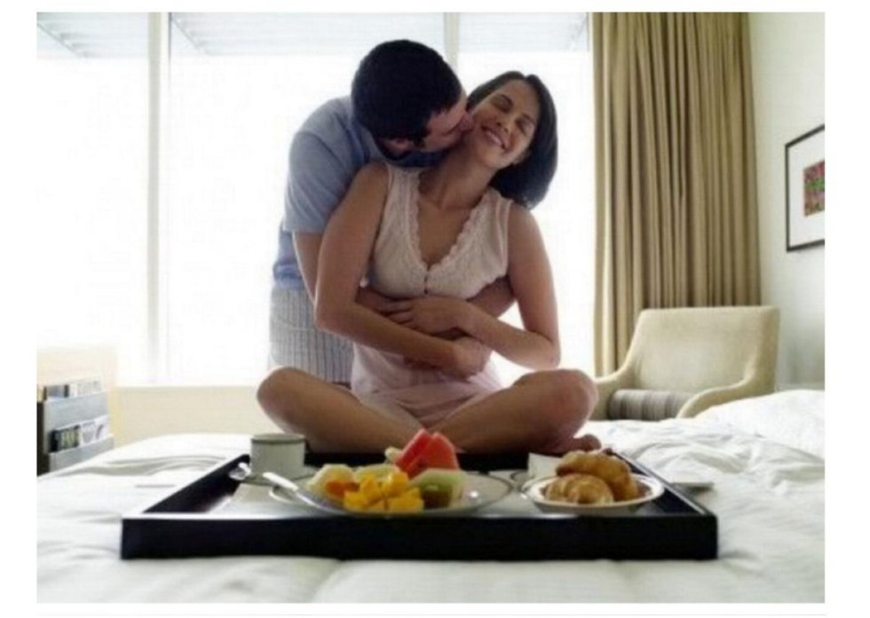 Hug in the kitchen