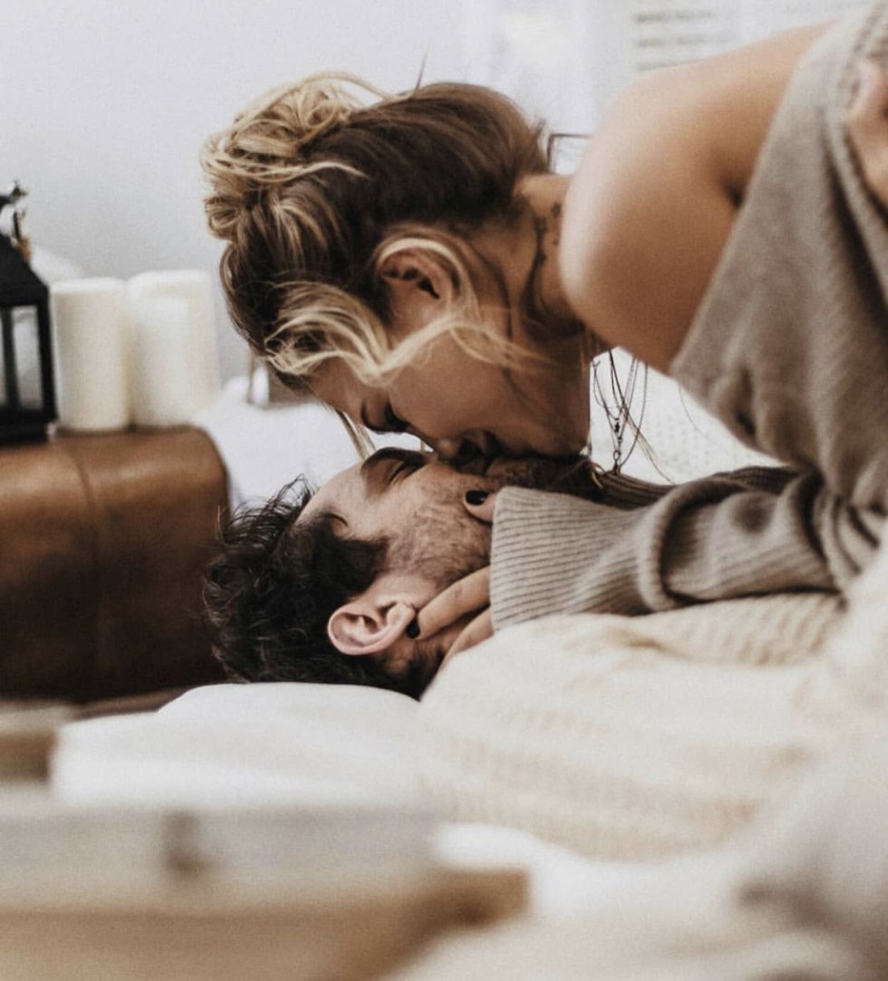 Romantic coffee in bed