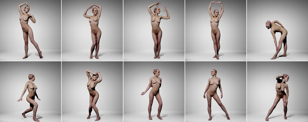 Different figures of naked women