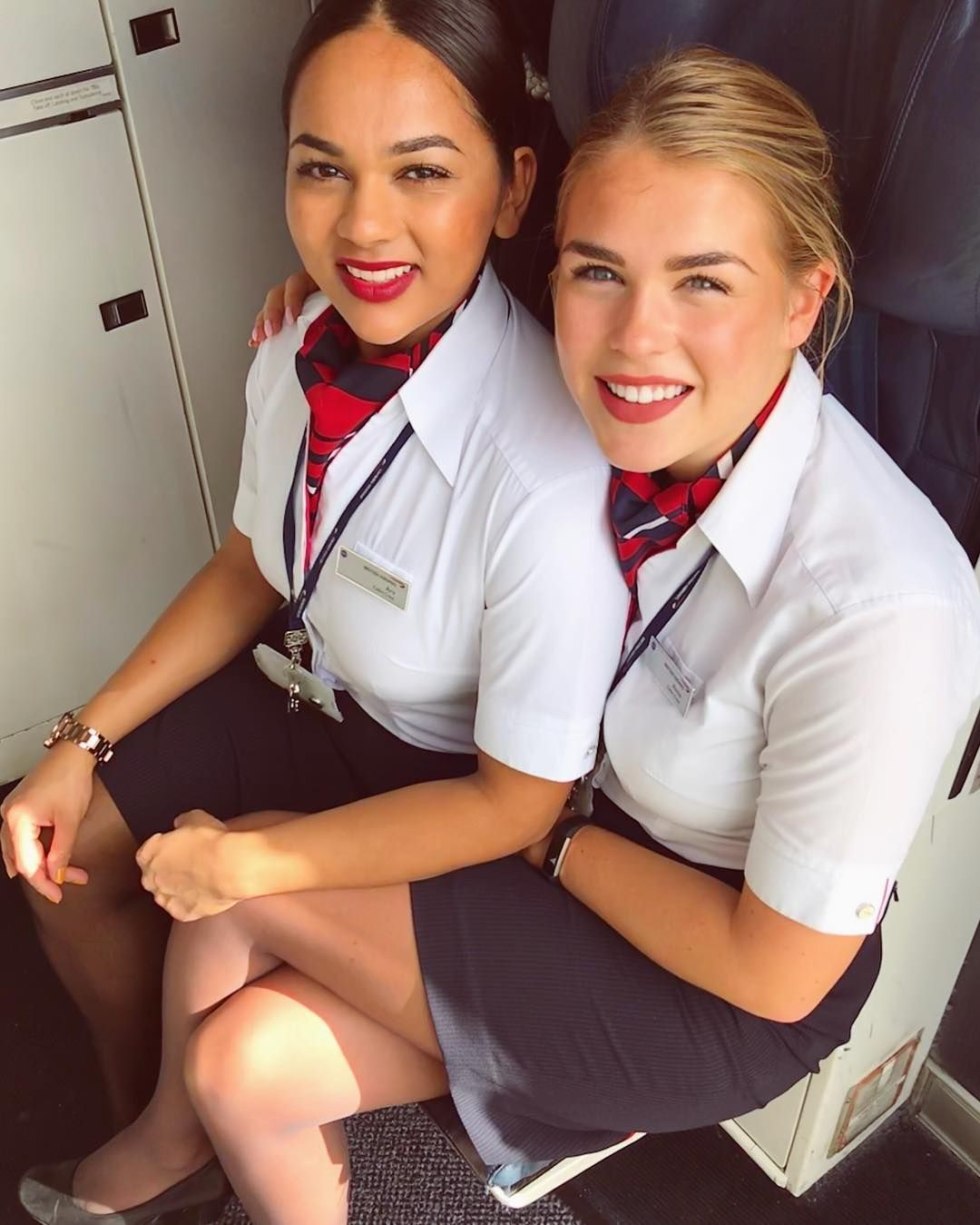 Playful stewardesses