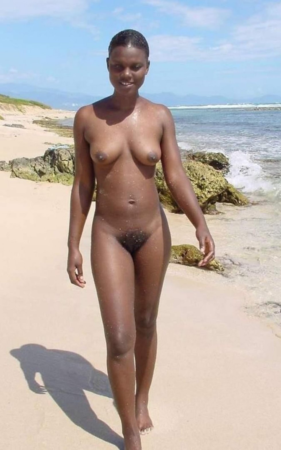 Young black women on the beach