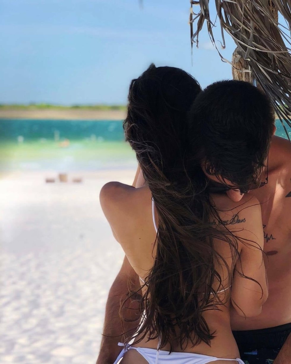 Brunette in the mirror