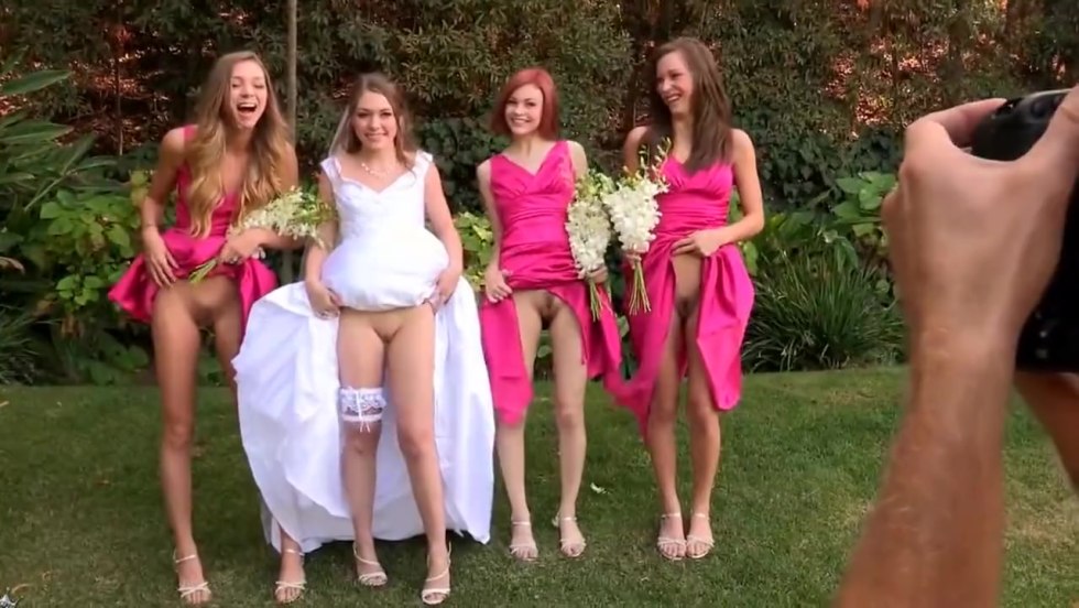 Bride's girlfriends without panties Private