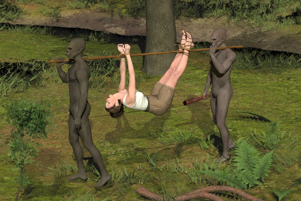 Lara Croft Naked in the jungle
