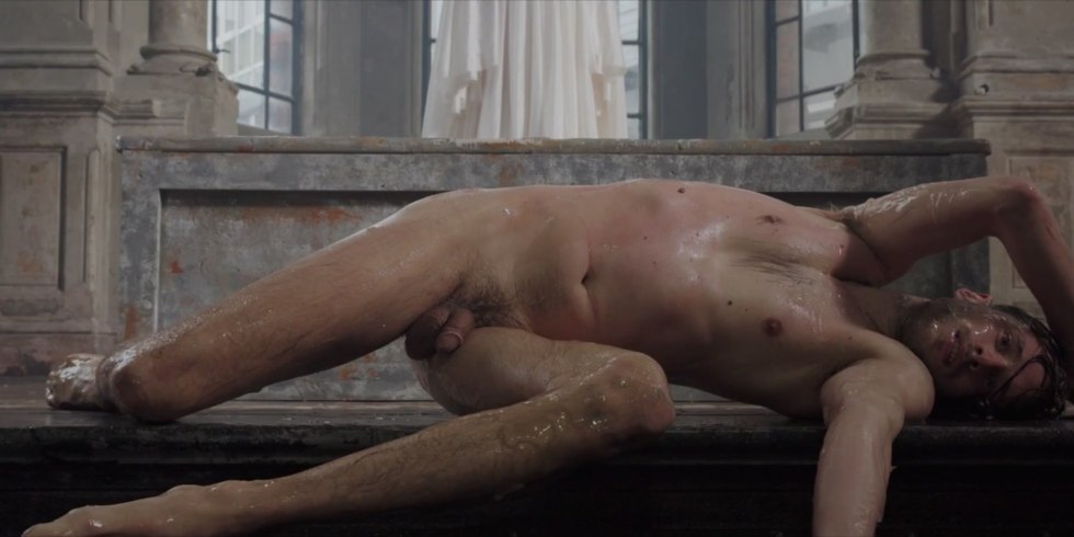 Auction of naked men with humiliation