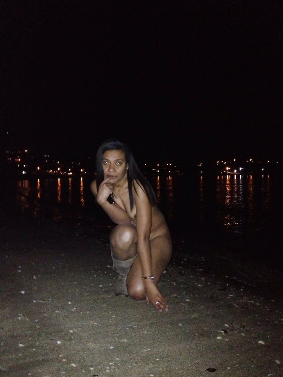 Naked around the city at night