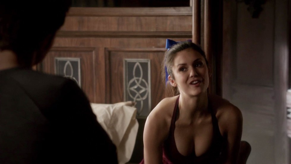 Nina Dobrev in underwear in the vampire diaries