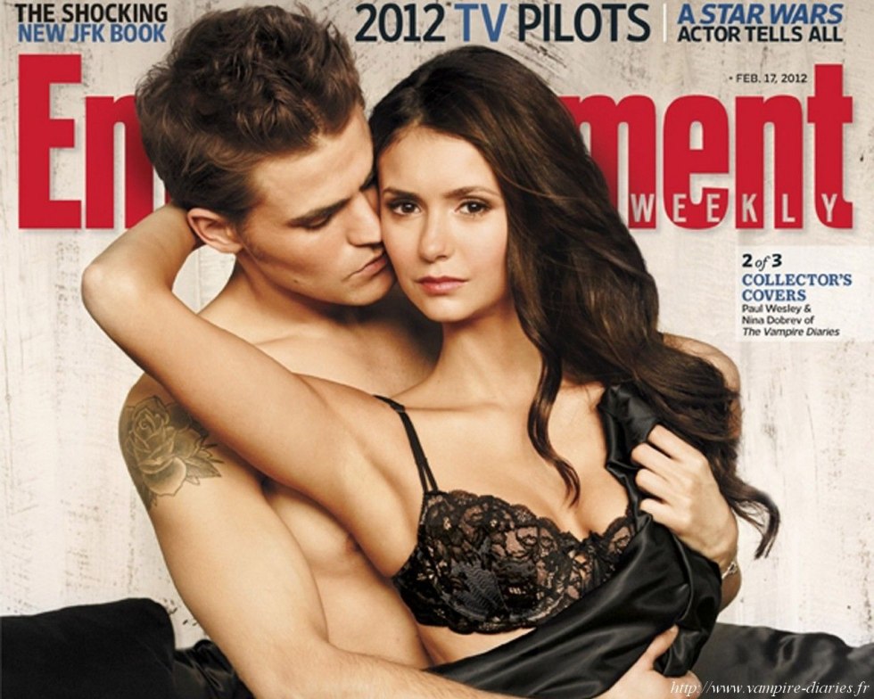 Nina Dobrev Paul Wesley in underwear