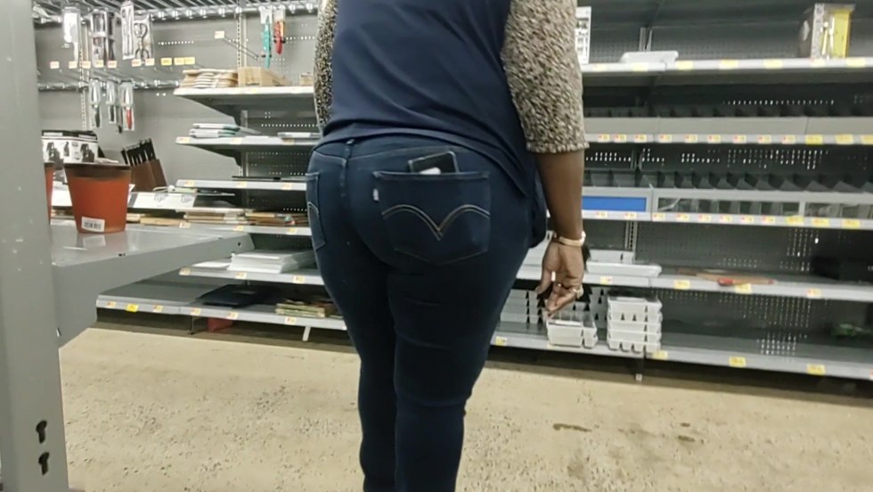 Women's butt in the store