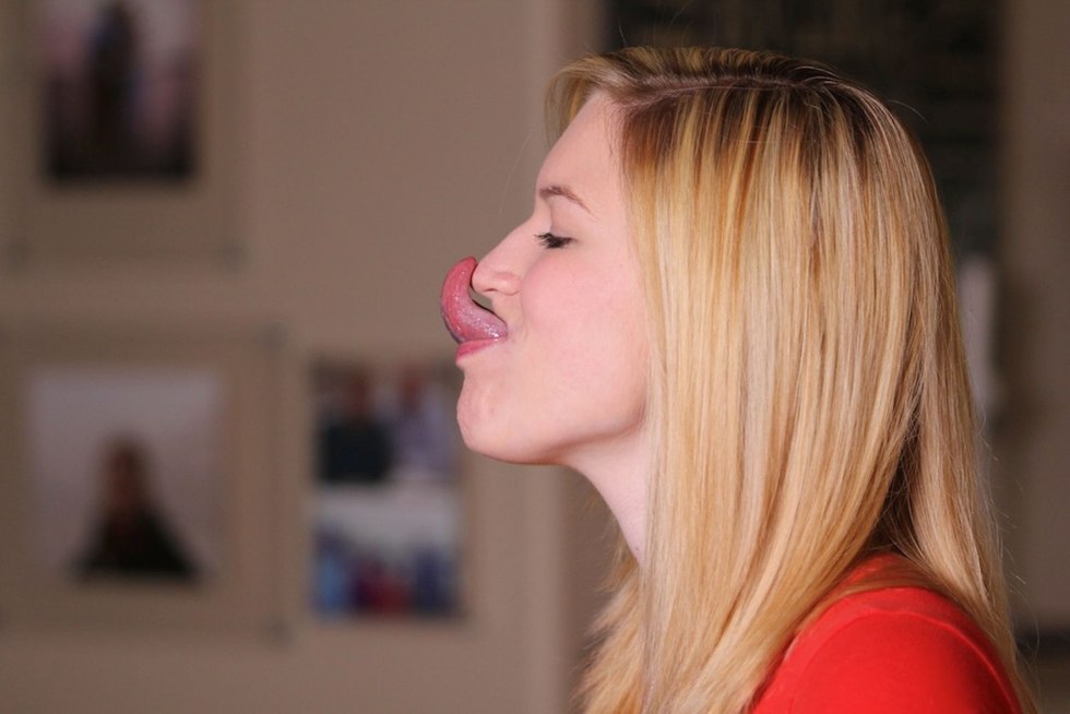 A woman with a big nose