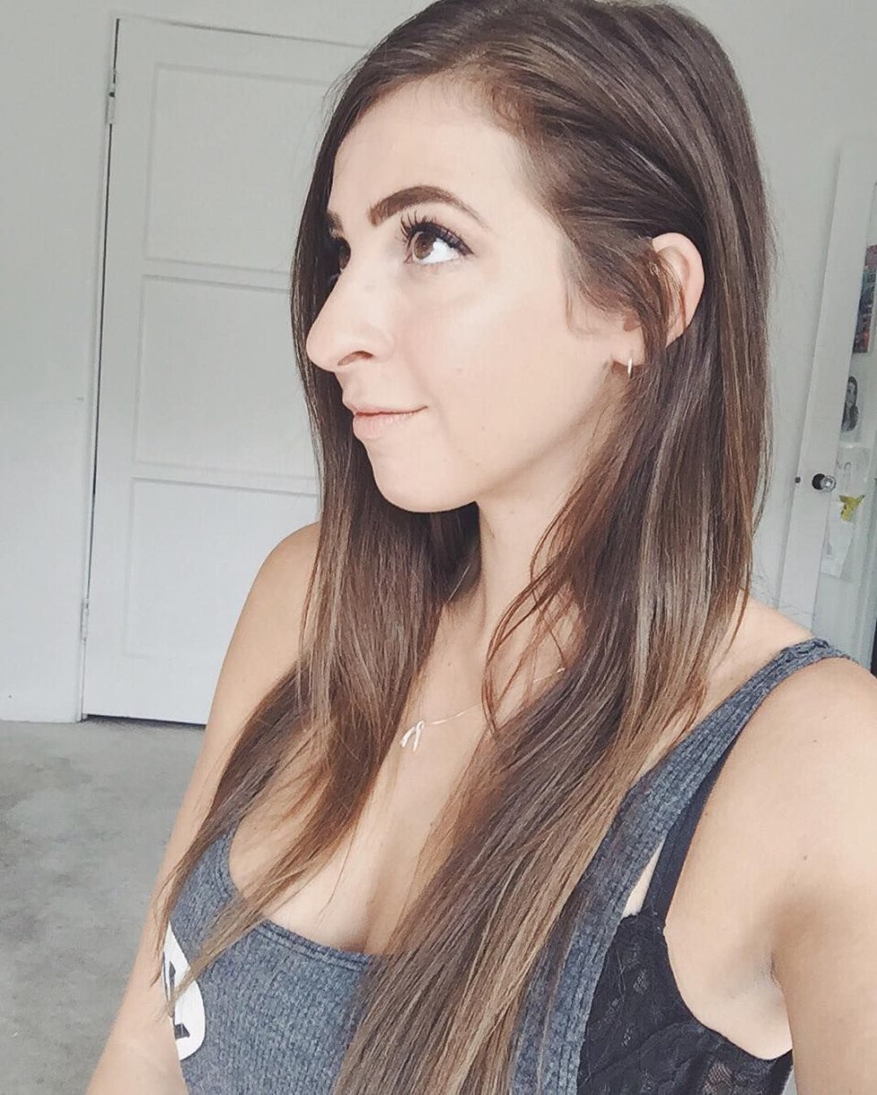 The middle finger of the girl