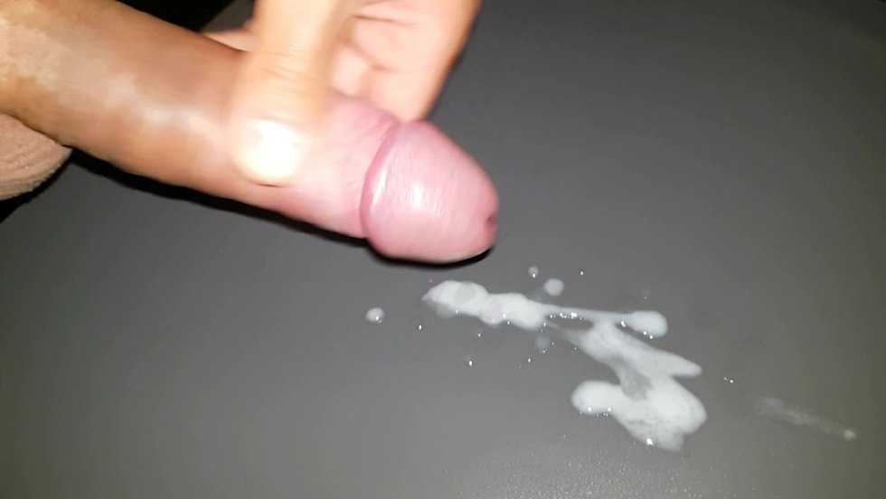 Member Cum on the table puddle