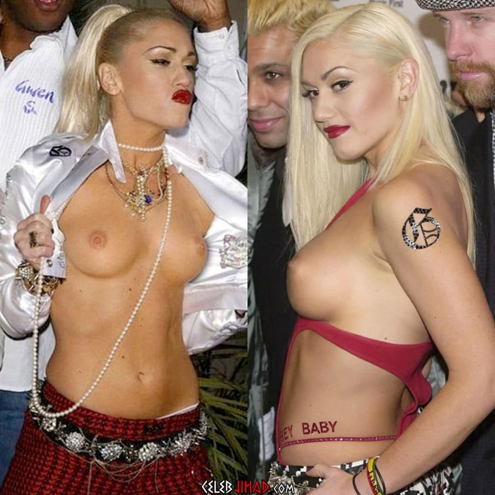 Gwen Stefani with bare breasts