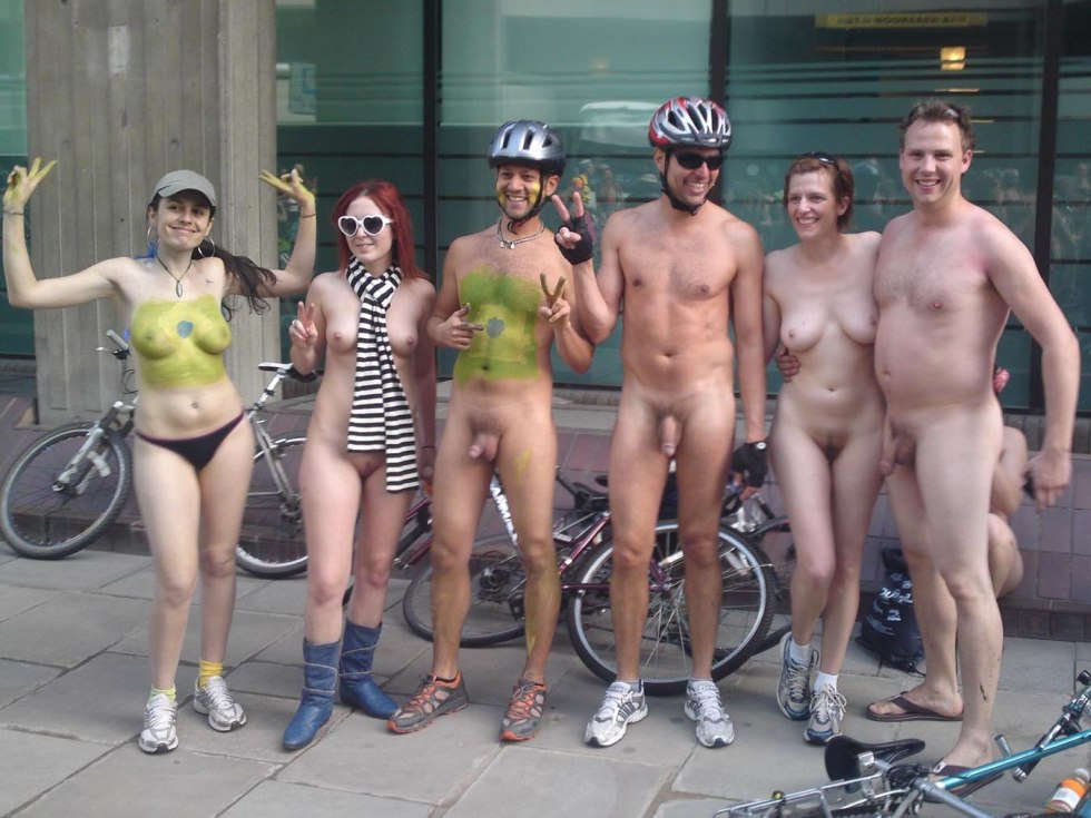 Naked man on a public beach