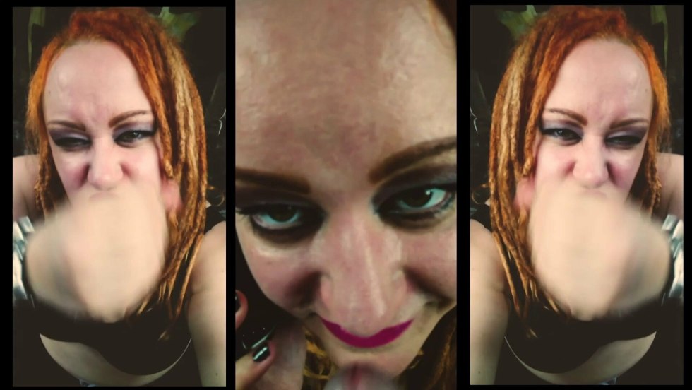 In a purple dress anal