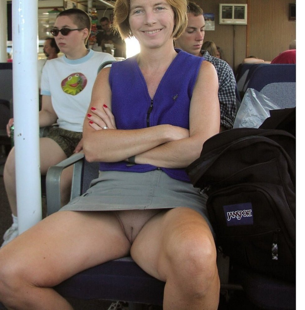 Mature in a dress without panties