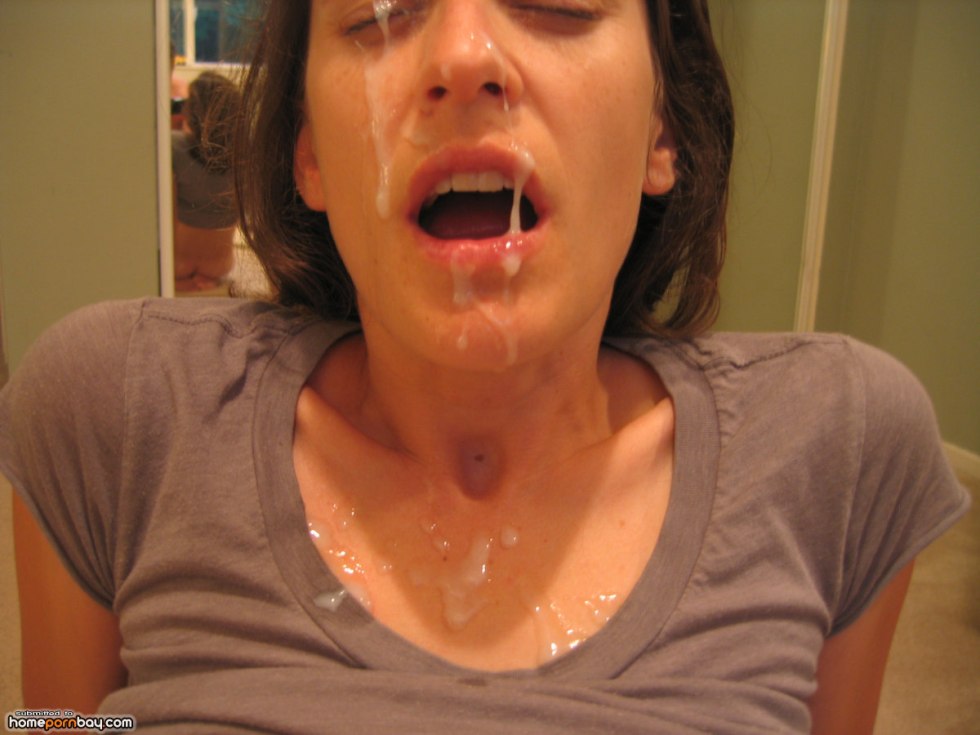 Cum on amateur face