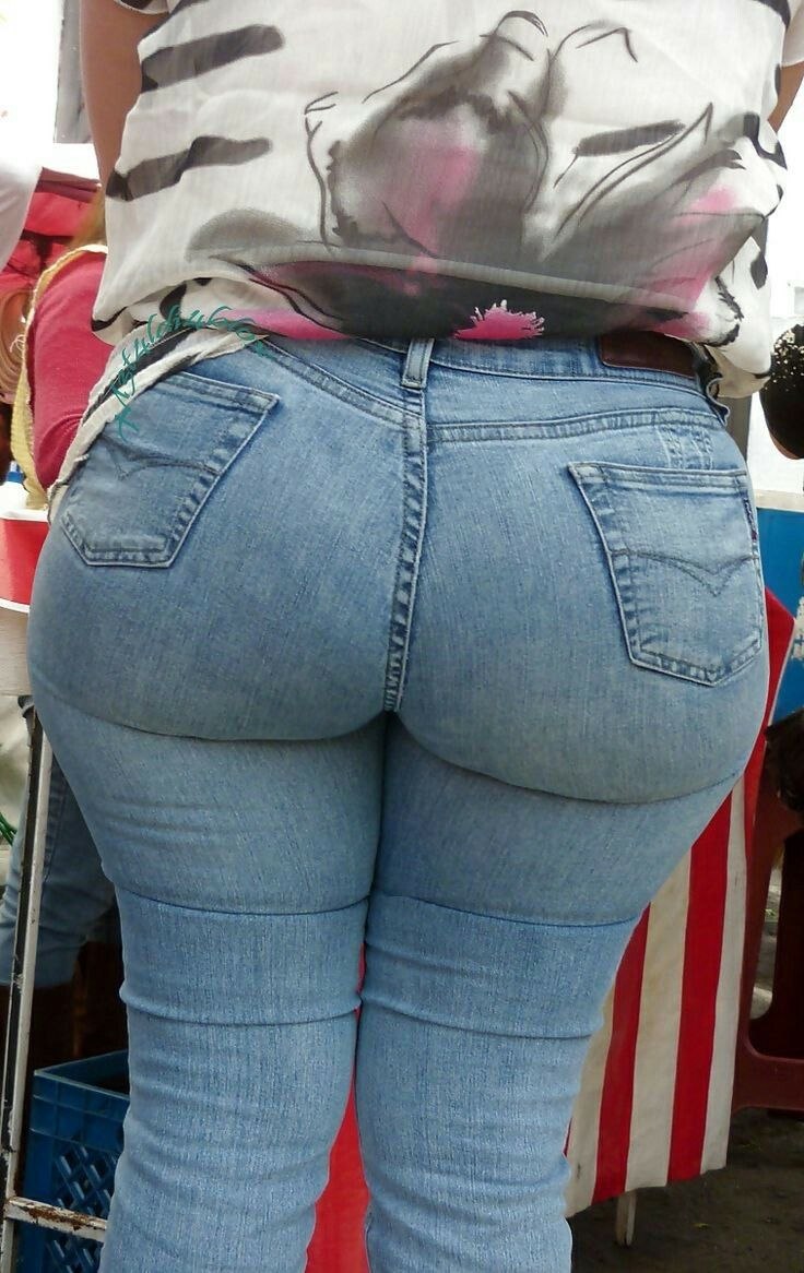 Women's butt naked in jeans