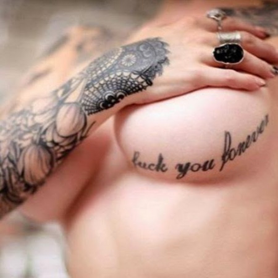 Tattoo inscriptions on the chest women