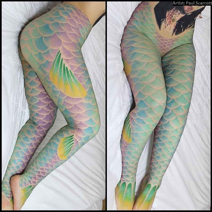 Tattoo scales of mermaids