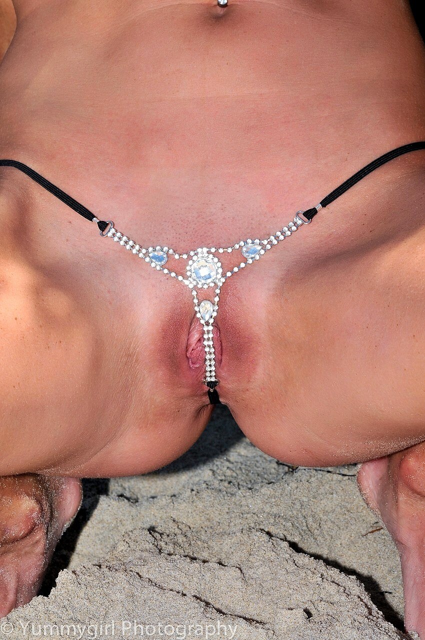 Panties with pearls on the clitoris