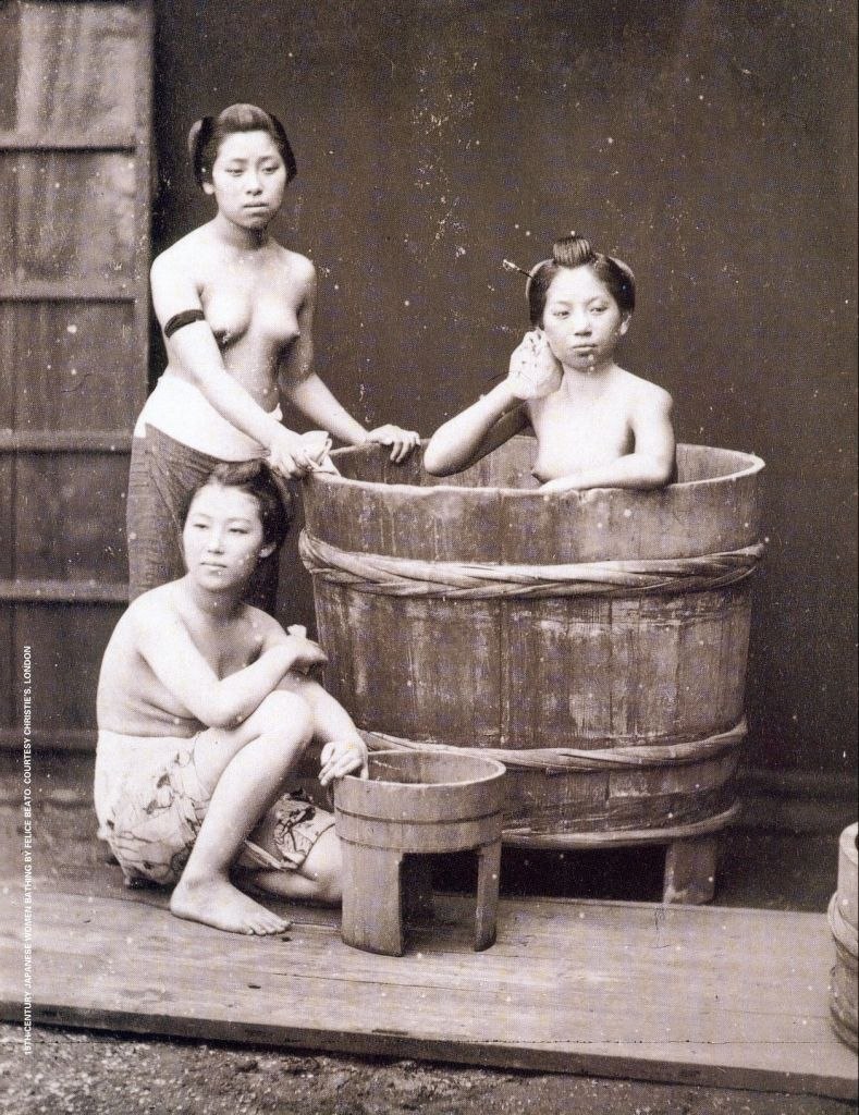 Bathing in the hole for baptism