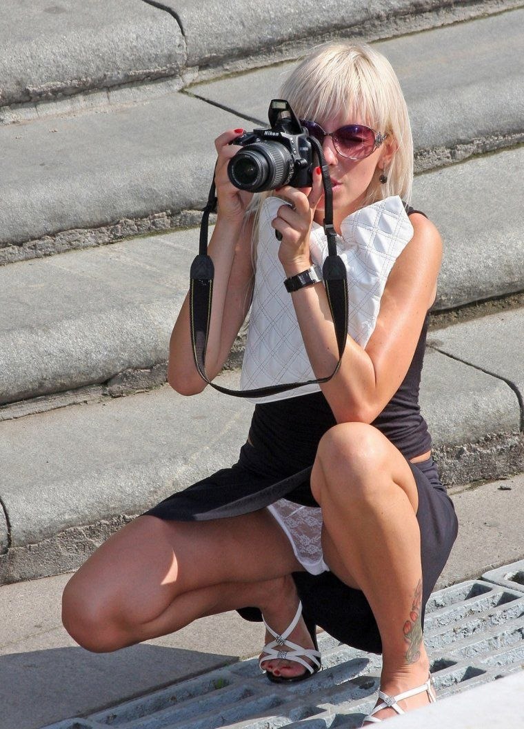 Under a skirt in public places