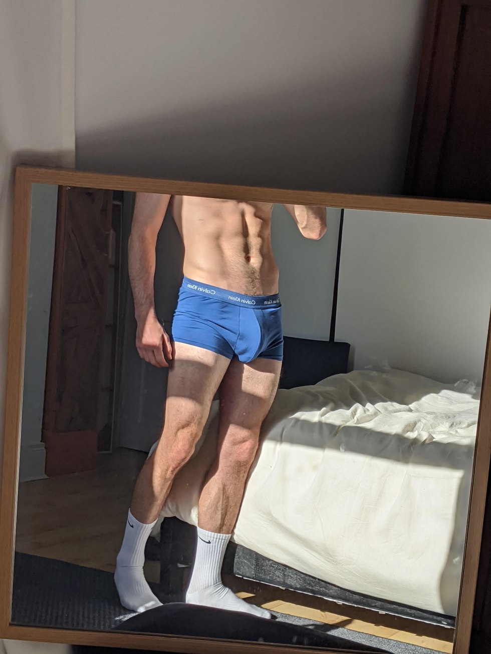 Men's huge members in shorts