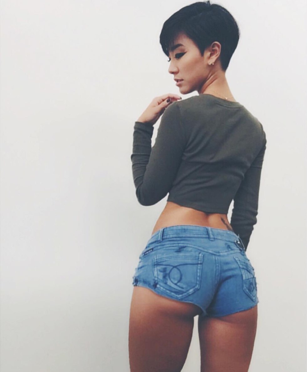 Beautiful Asian in shorts