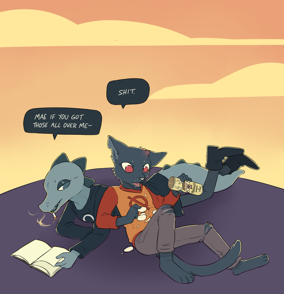 Night in the Woods May with a guitar