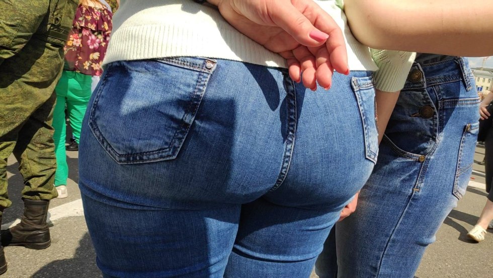 Erotic butt in jeans