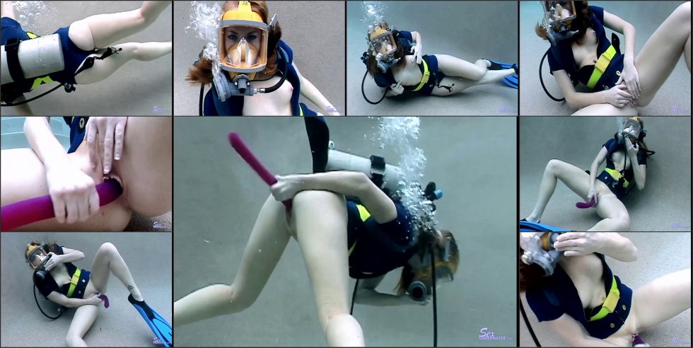 Nikky Thorne under water with porn  scuba gear
