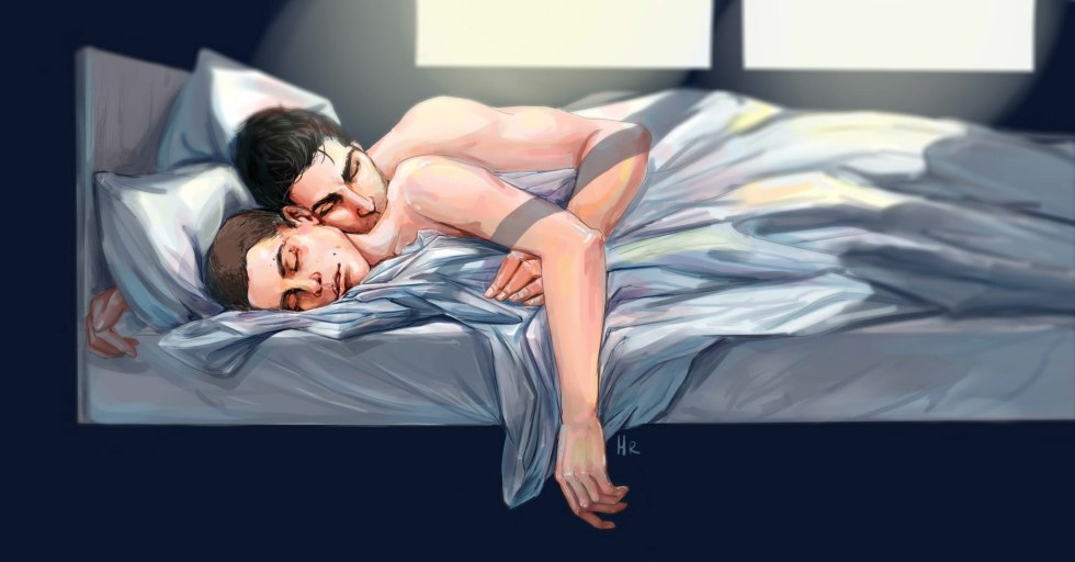Stiles and Derek in bed
