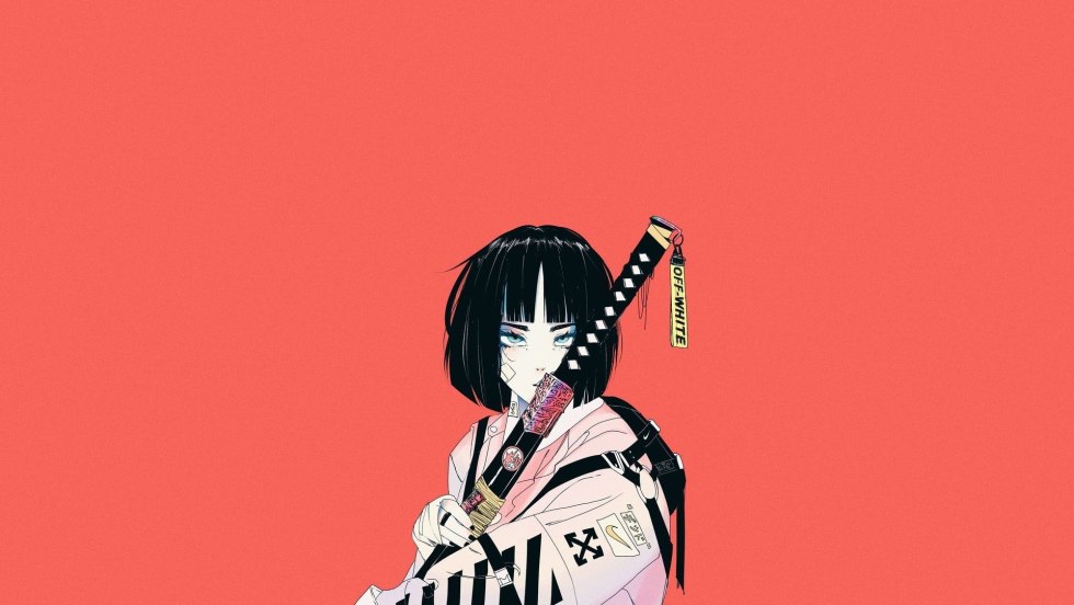 With katana art minimalism