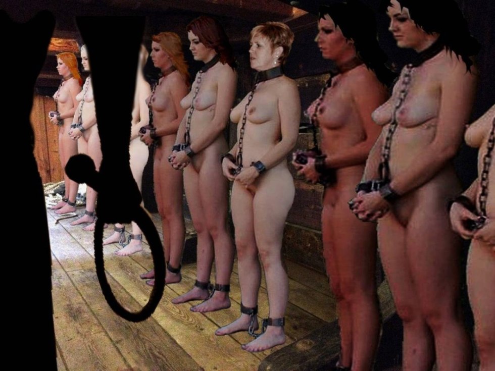 A lot of naked slaves BDSM