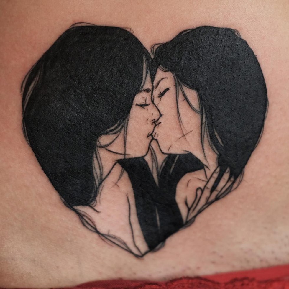 Tattoos of lesbian love