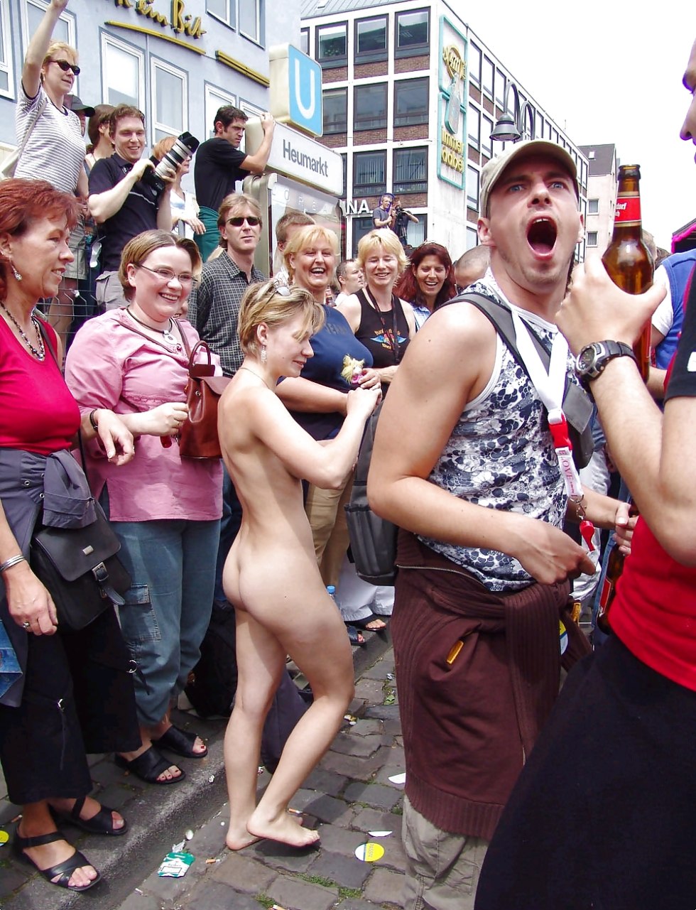 The man undresses the girl