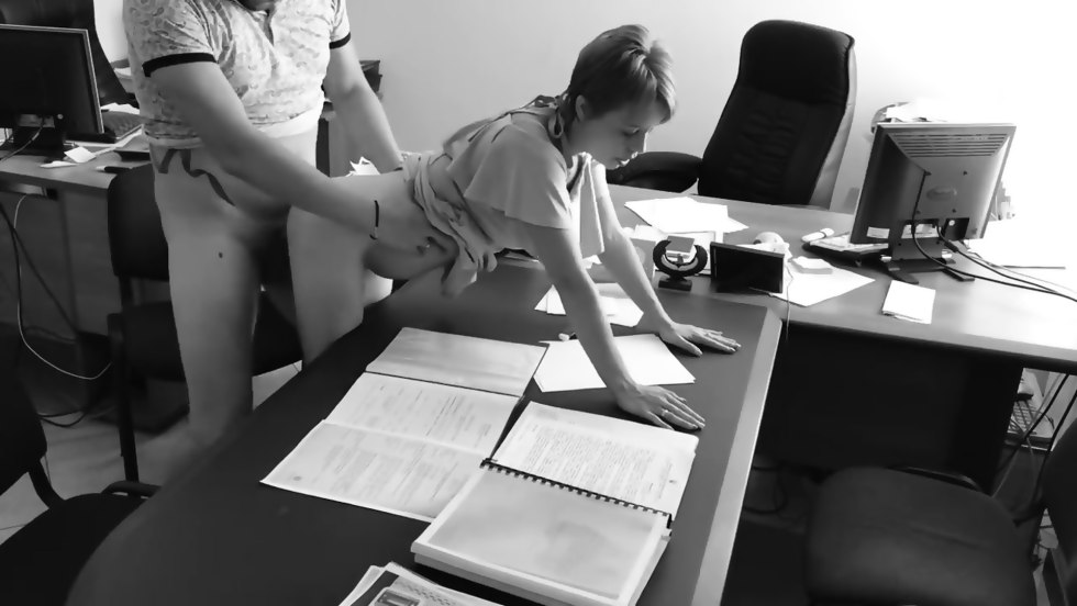 The secretary sucked in the office